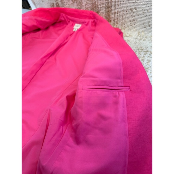 J. CREW Hot Pink Barbie Linen Blend One-Button Blazer | 6 - Picture 14 of 16
